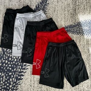 Under Armour Men's Performance Shorts - Black, Silver, Red